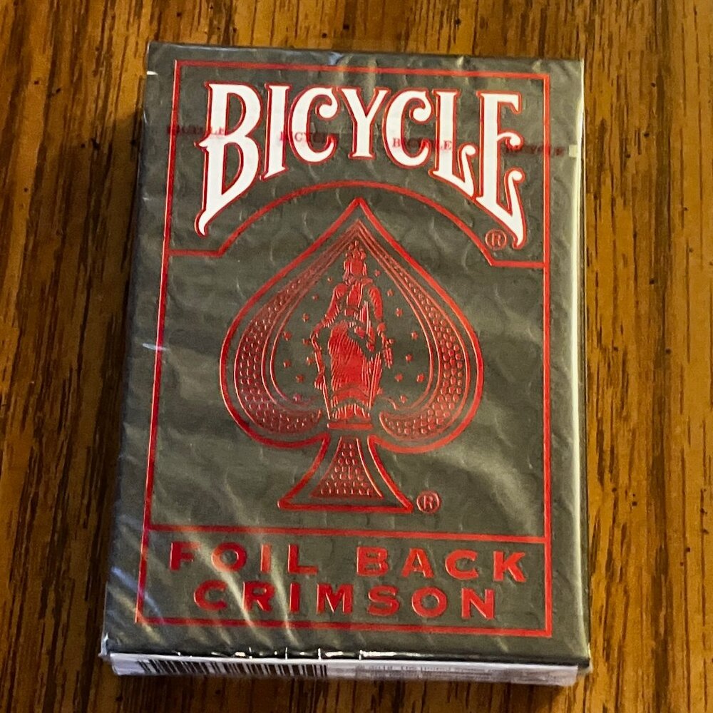 Bicycle Poker Playing Cards - MetalLuxe FOIL BACK CRIMSON RED - 1 SEALED DECK